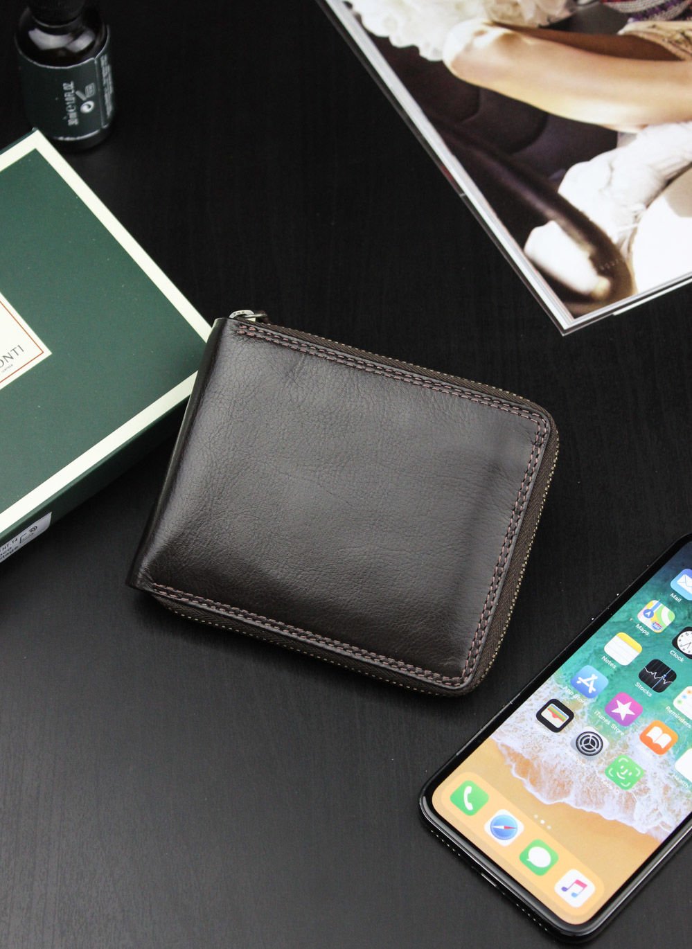 Vyriška odinė piniginė VISCONTI HT-14 ruda S178