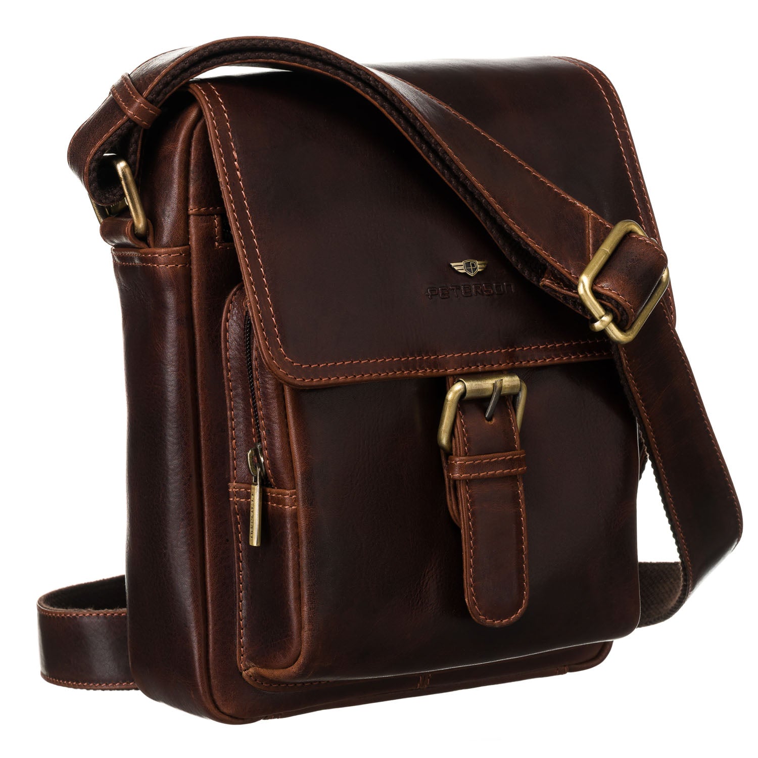 Vyriška odinė rankinė, ruda R213