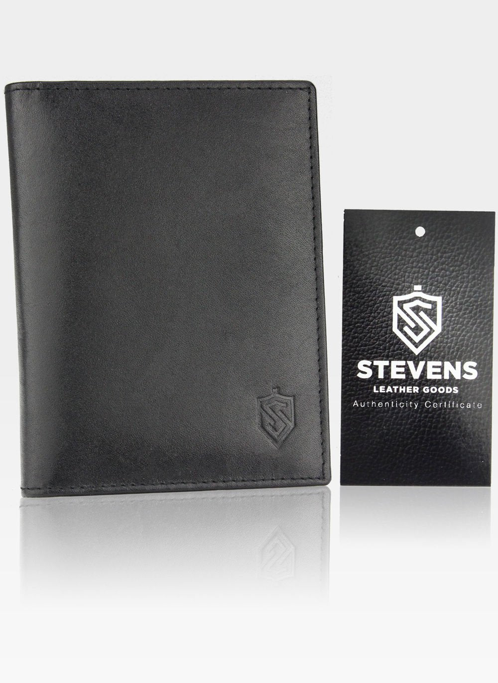 Vyriška piniginė STEVENS juodos klasikinės odos S88