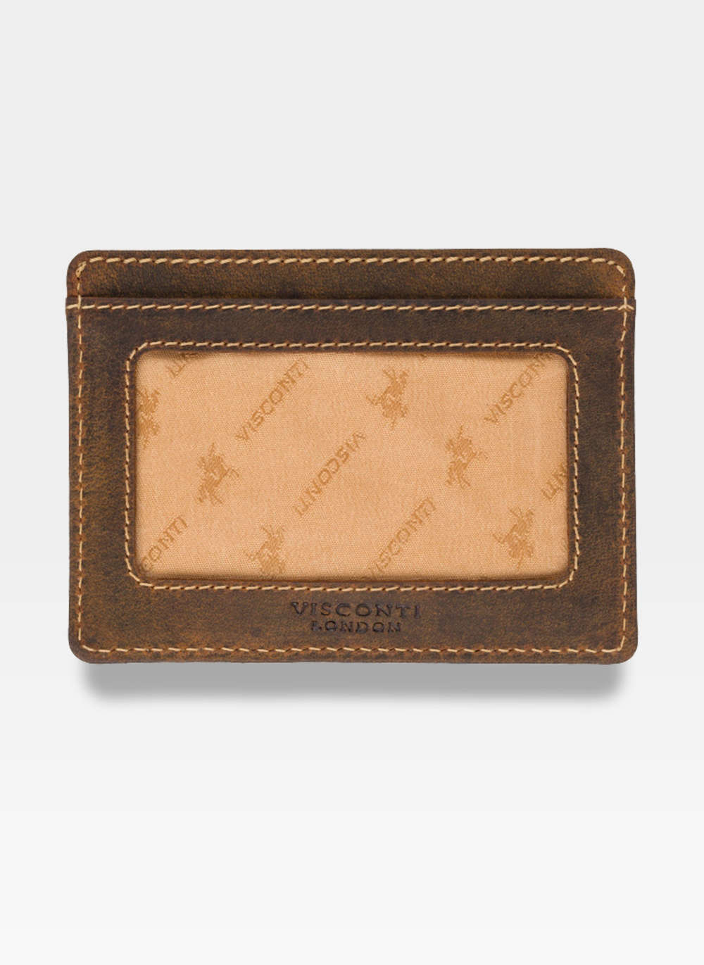 Vyriškas kortelių dėklas Visconti M6, rudas S7