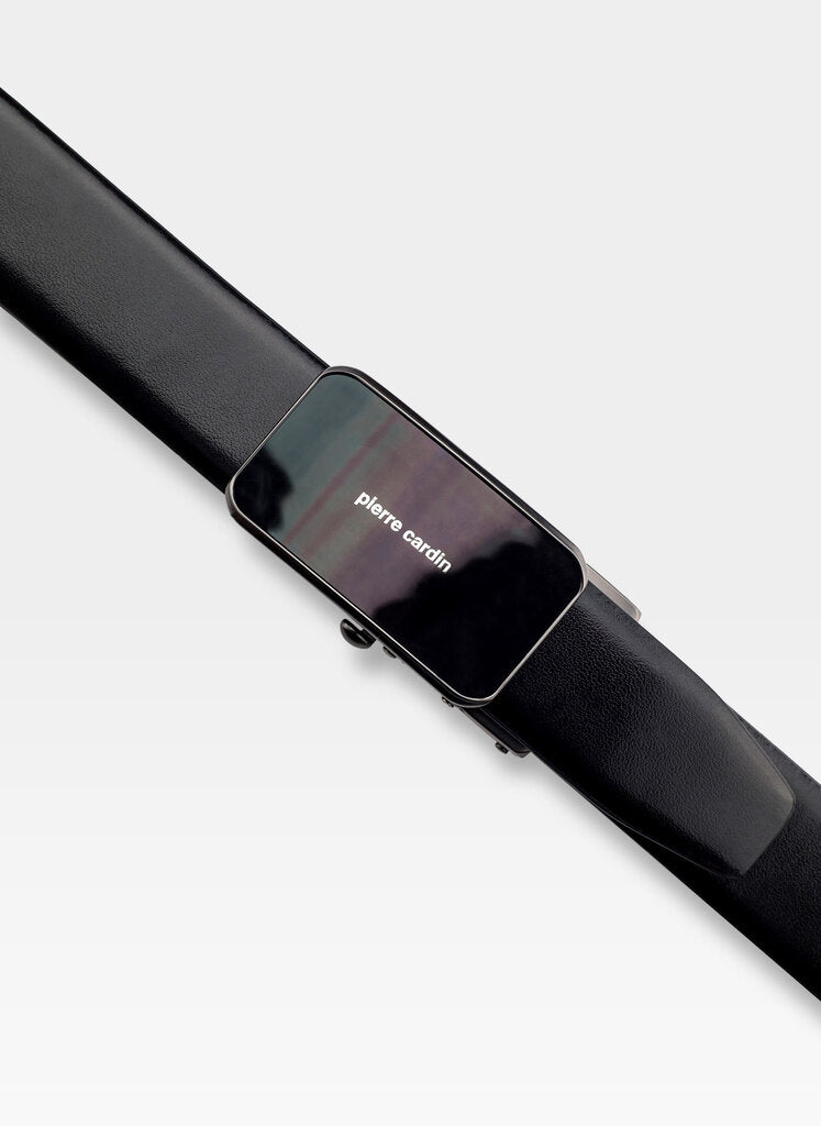 Vyriškas odinis diržas Pierre Cardin, juodas
