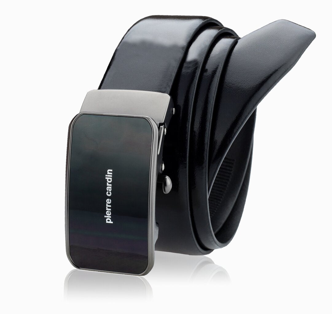 Vyriškas odinis diržas Pierre Cardin, juodas