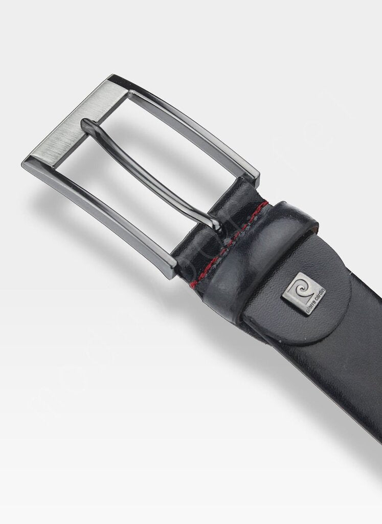 Vyriškas odinis diržas Pierre Cardin, juodas