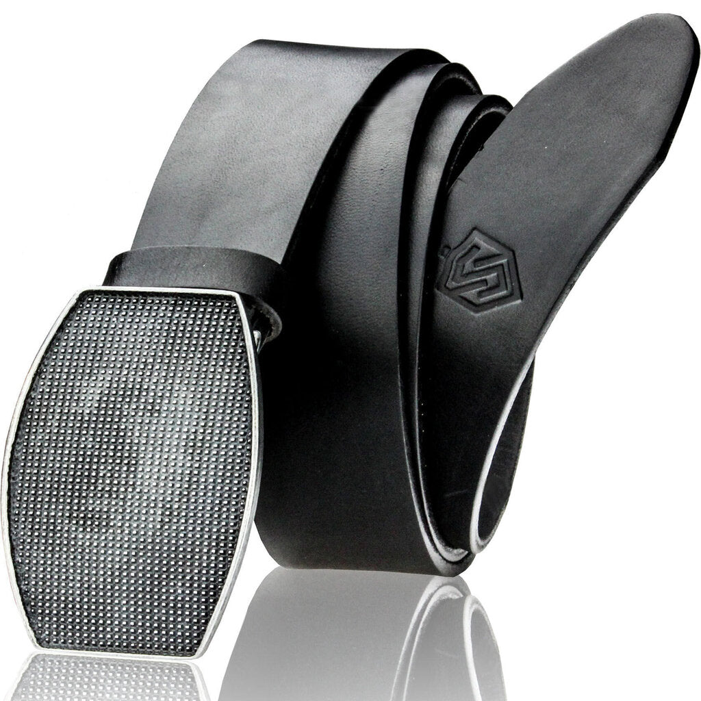 Vyriškas odinis diržas Stevens, juodas D27