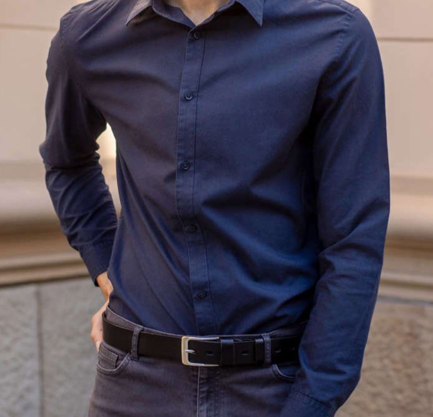 Vyriškas odinis diržas STEVENS juodas D46