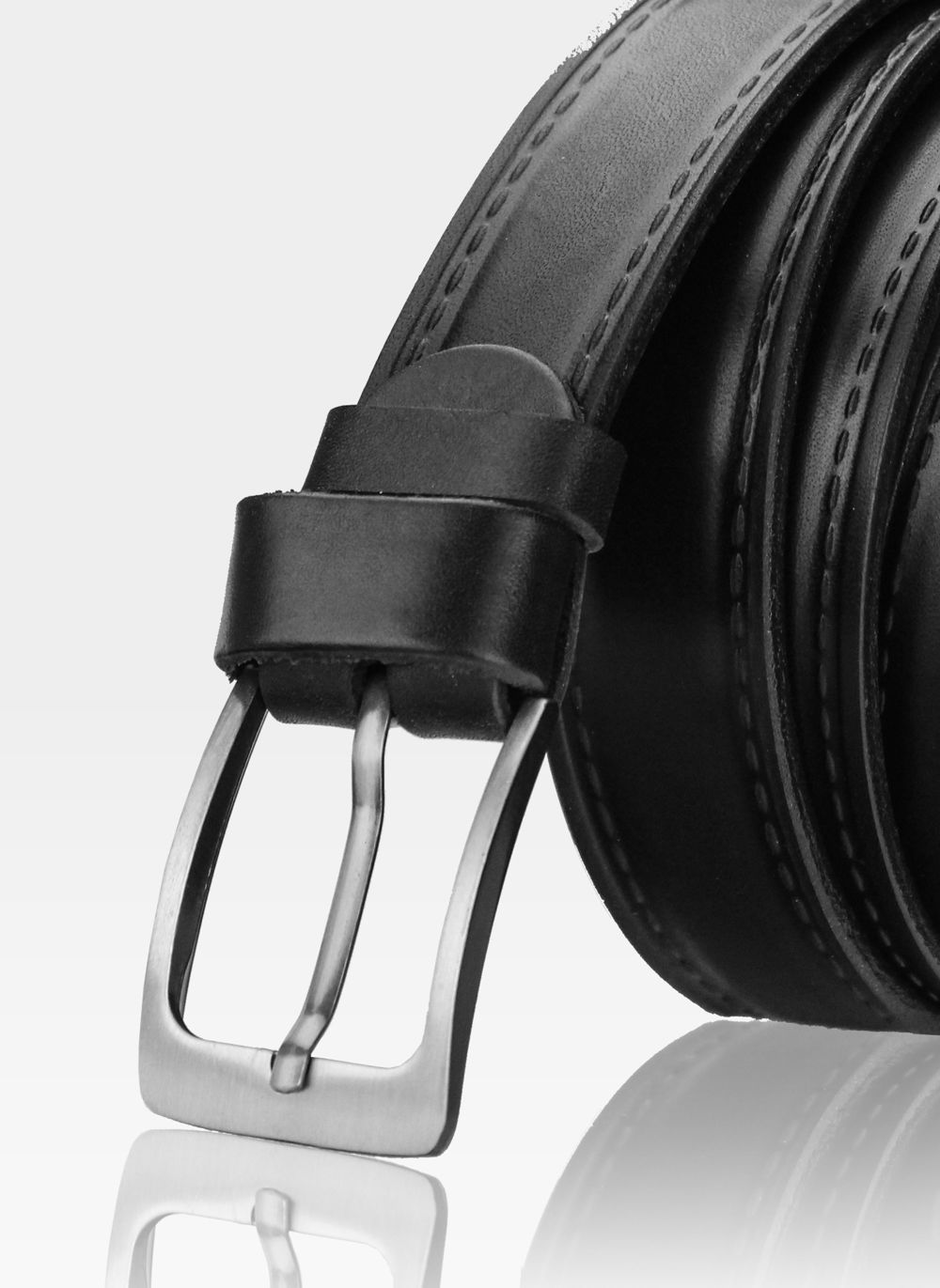 Vyriškas odinis diržas STEVENS juodas D45