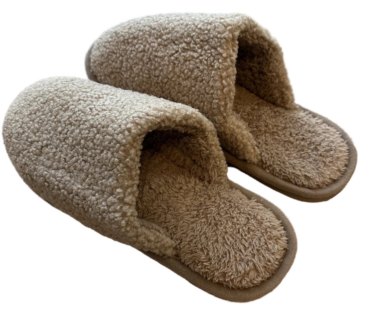 Vyriškos šiltos šlepetės su minkštu pamušalu, smėlio spalvos