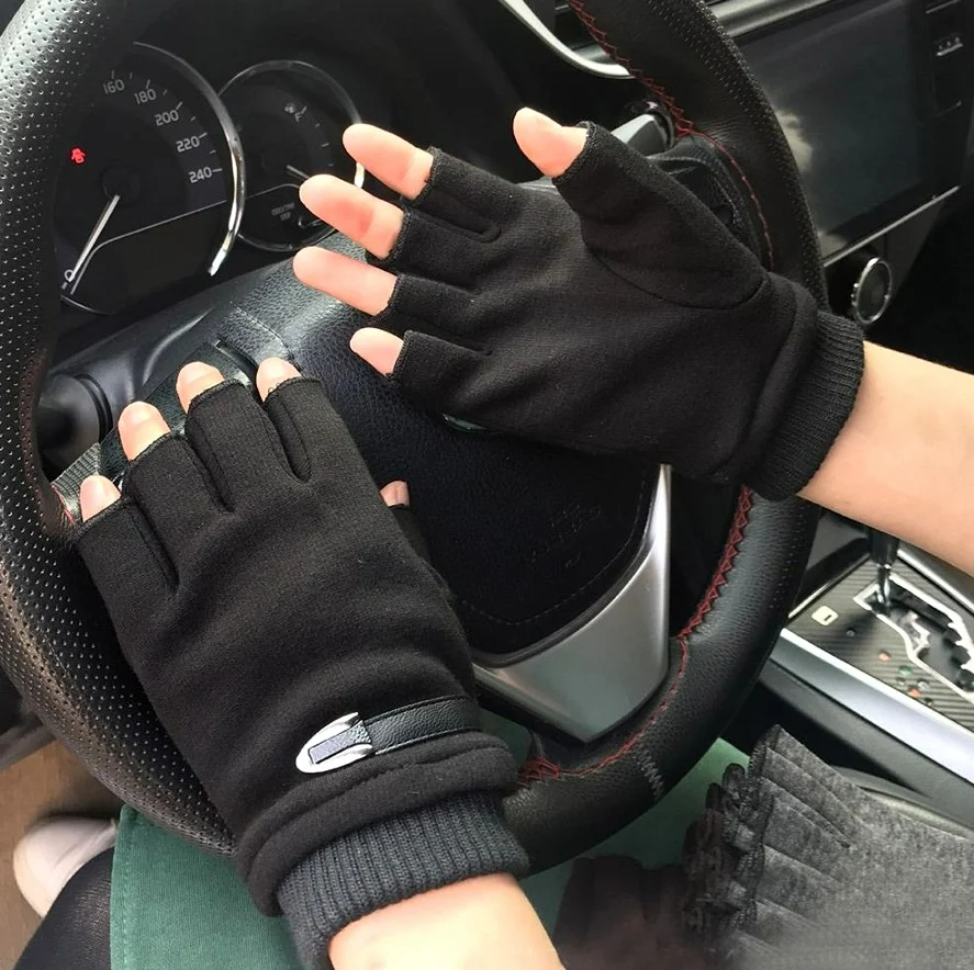 Vyriškos žieminės pirštinės S107, juodos