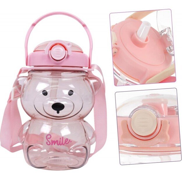 Gertuvė su laikikliu SWEET BEAR rožinė 1000 ml