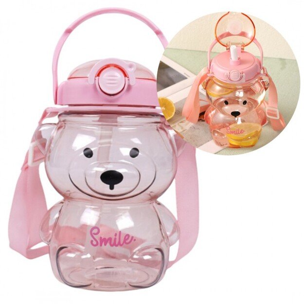 Gertuvė su laikikliu SWEET BEAR rožinė 1000 ml