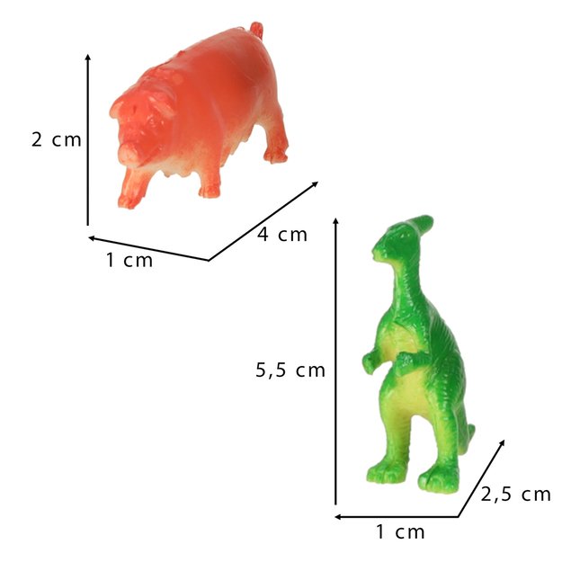 Jūrų, laukinių ir fermų gyvūnų bei dinozaurų miniatiūrų rinkinys 48 vnt.