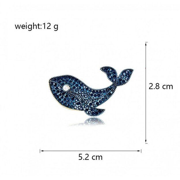 Dekoratyvinė sagė Crystal Whale BZ135