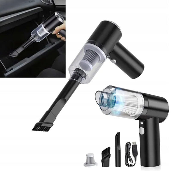 Automobilinis dulkių siurblys USB, galingas 120W, LED, 35kPa, kompaktiškas