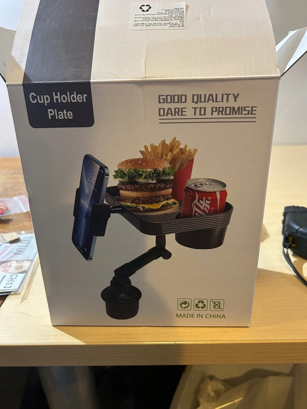 Automobilinis kelioninis staliukas, maisto padėklas, puodelis, telefonas, anglies XL