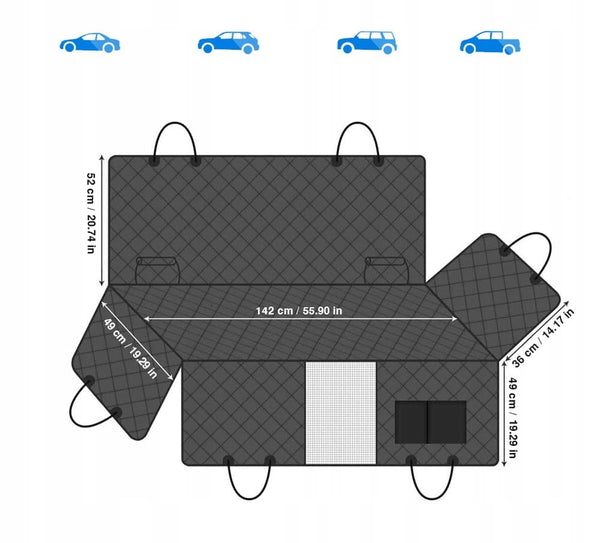 Automobilio užvalkalas XXL, šuns kilimėlis galinei sėdynei