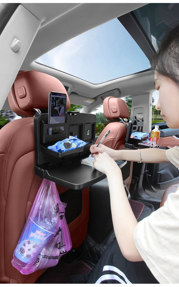 Automobilio staliukas organizatorius, planšetė, maistas, gėrimai, daugiafunkcis