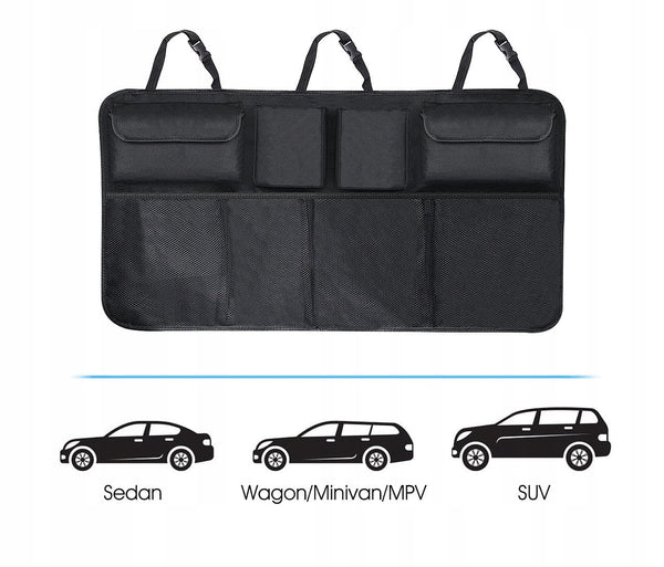 Automobilio bagažinės organizatorius, trigubas skyrius