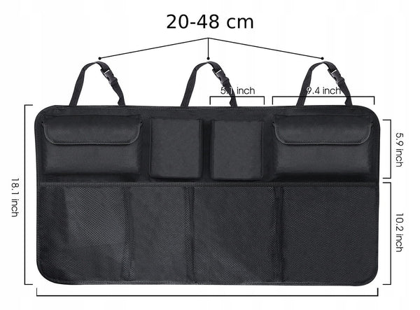 Automobilio bagažinės organizatorius, trigubas skyrius