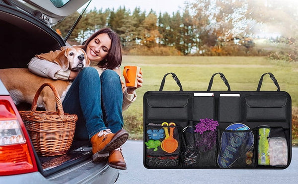 Automobilio bagažinės organizatorius, trigubas skyrius