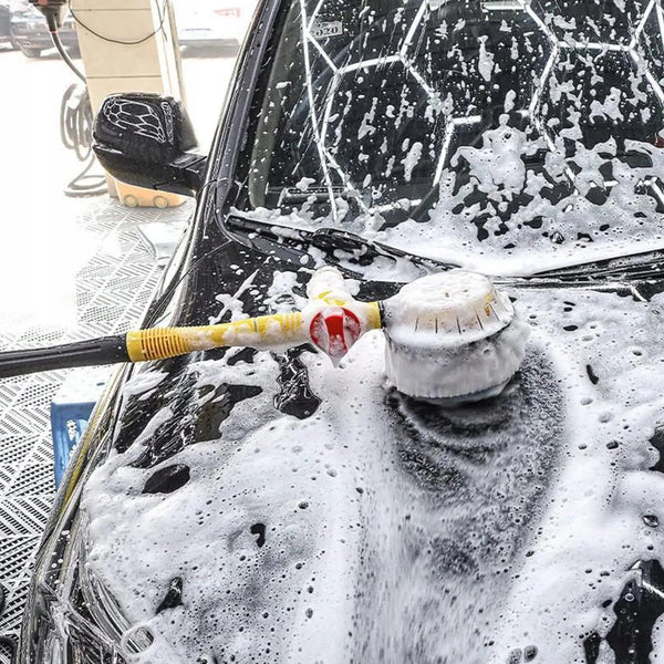 Automobilio šepetys, suktukas su skysčio dozatoriumi ir 5m žarna