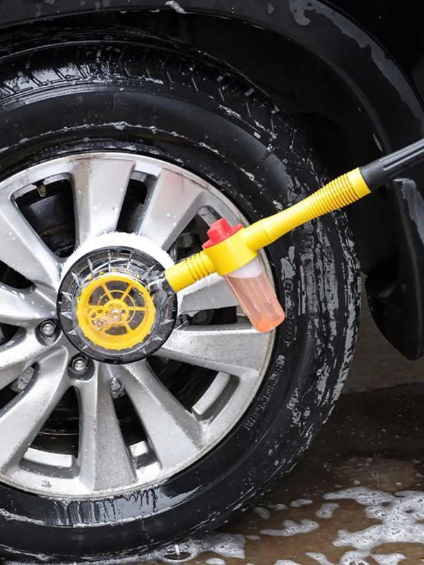 Automobilio šepetys, suktukas su skysčio dozatoriumi ir 5m žarna