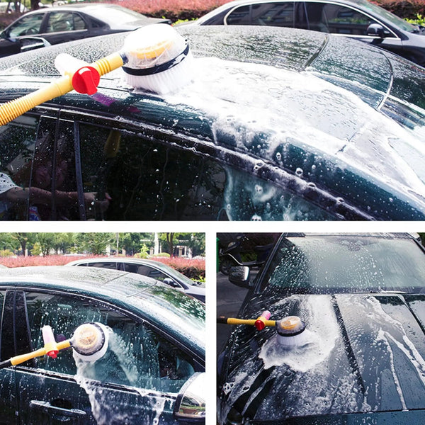 Automobilio šepetys, suktukas su skysčio dozatoriumi ir 5m žarna