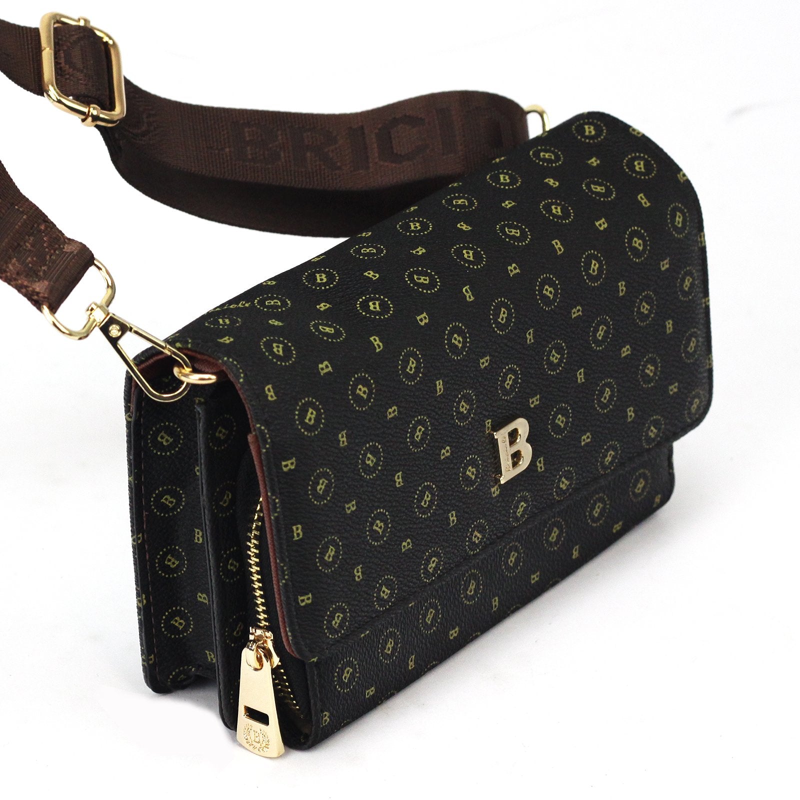BRICIOLE 4150# juoda ir ruda ekoodos rankinė czarny + brąz