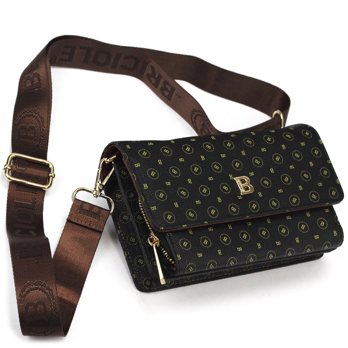 BRICIOLE 4150# juoda ir ruda ekoodos rankinė czarny + brąz