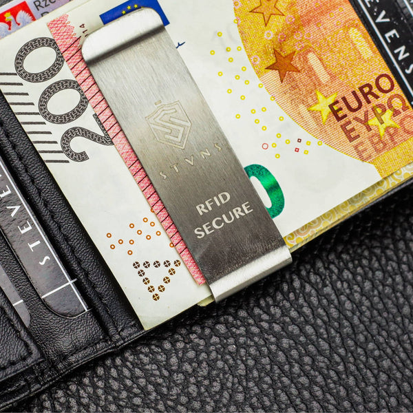 Vyriška plona piniginė, kortelių dėklas su RFID F02 leather S18