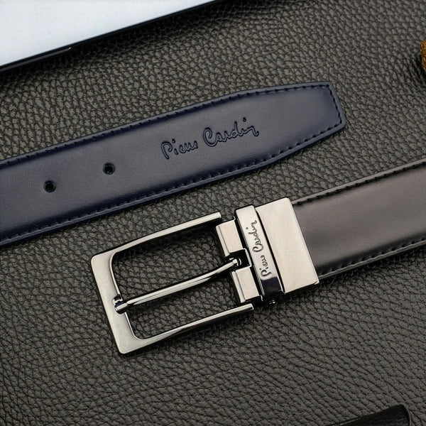 Dovanų rinkinys vyrams: odinė piniginė Pierre Cardin RFID, odinis diržas 75T8806BB