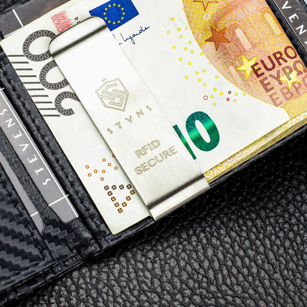 Vyriška plona piniginė, kortelių dėklas su RFID F02 carbon S19