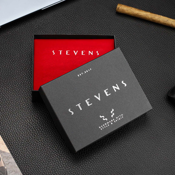 Vyriška odinė piniginė Stevens 325A Carbon, juoda S189