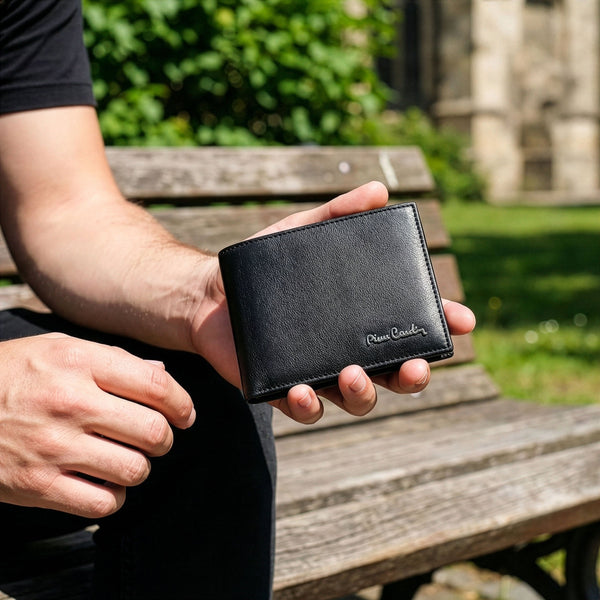 Vyriška piniginė Pierre Cardin, juoda, natūrali oda, RFID apsauga 75TILAK