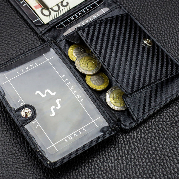 Vyriška plona piniginė, kortelių dėklas su RFID F02 carbon S19