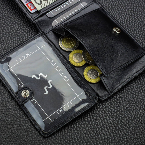 Vyriška plona piniginė, kortelių dėklas su RFID F02 leather S18