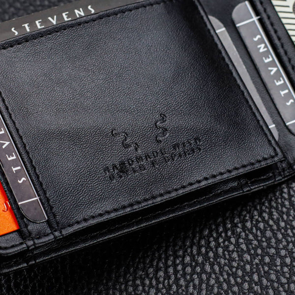 Vyriška plona piniginė, kortelių dėklas su RFID F02 leather S18