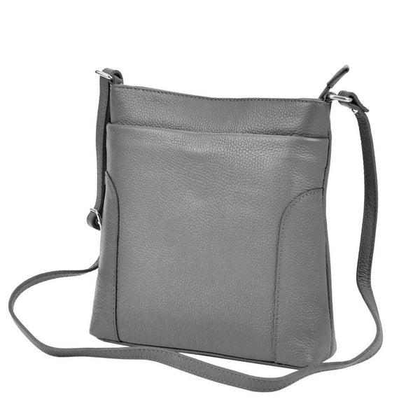 Moteriška odinė crossbody rankinė Patrizia, šviesiai pilka