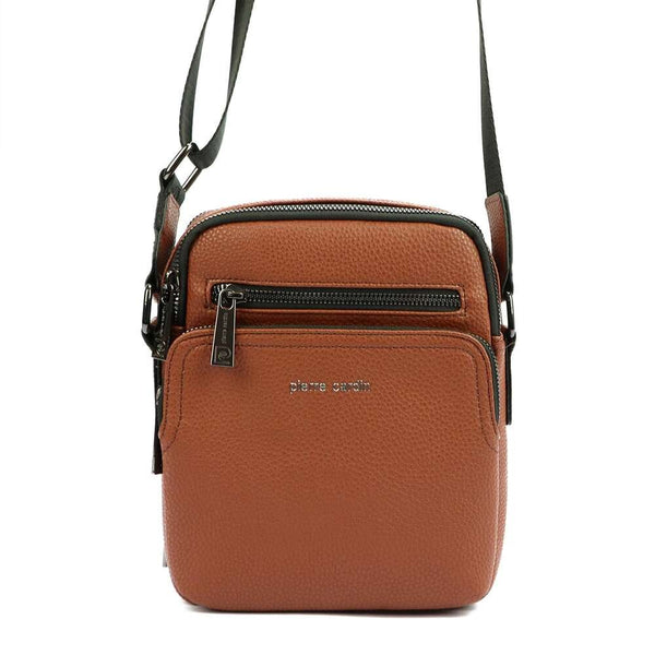 Vyriška ruda eko odos crossbody rankinė Pierre Cardin su reguliuojamu dirželiu