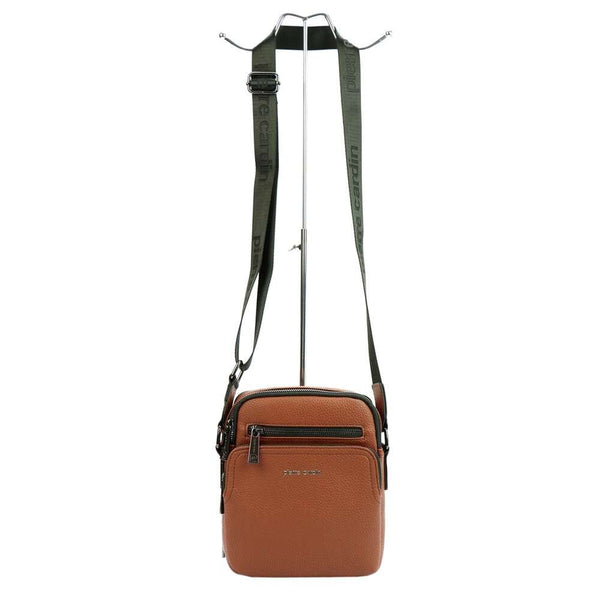 Vyriška ruda eko odos crossbody rankinė Pierre Cardin su reguliuojamu dirželiu