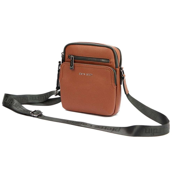 Vyriška ruda eko odos crossbody rankinė Pierre Cardin su reguliuojamu dirželiu