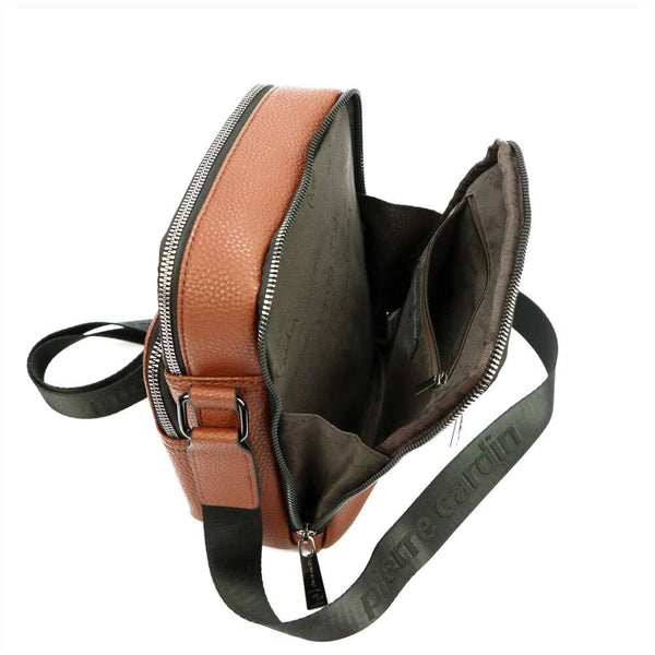 Vyriška ruda eko odos crossbody rankinė Pierre Cardin su reguliuojamu dirželiu