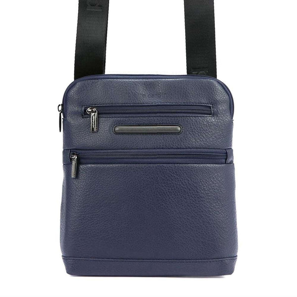 Vyriška mėlyna eko odos crossbody rankinė Pierre Cardin su reguliuojamu dirželiu