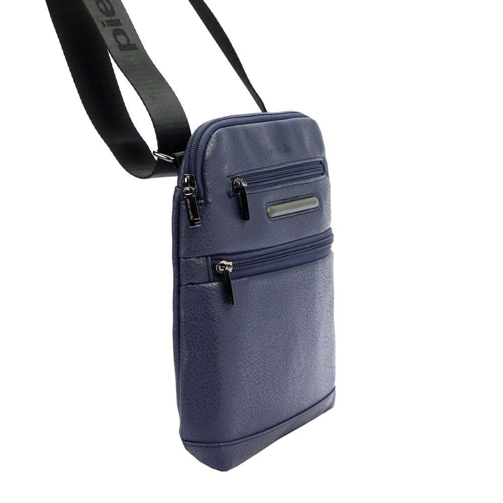 Vyriška mėlyna eko odos crossbody rankinė Pierre Cardin su reguliuojamu dirželiu