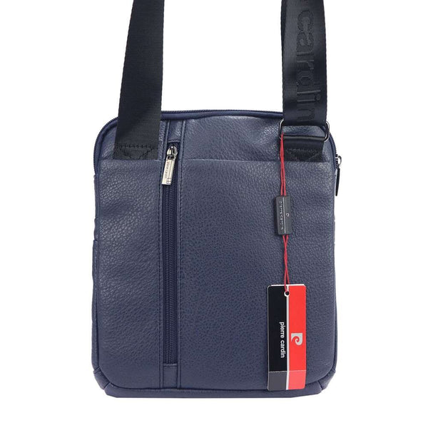 Vyriška mėlyna eko odos crossbody rankinė Pierre Cardin su reguliuojamu dirželiu