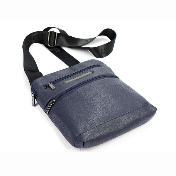 Vyriška mėlyna eko odos crossbody rankinė Pierre Cardin su reguliuojamu dirželiu