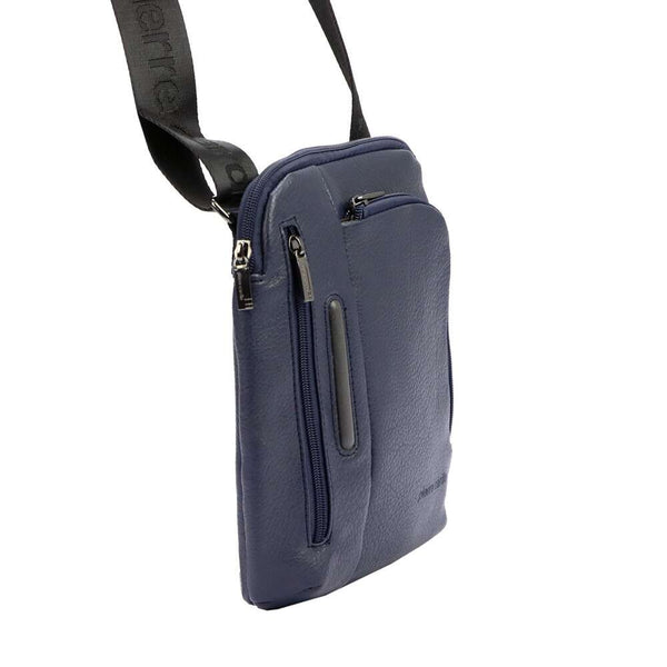 Vyriška mėlyna crossbody rankinė Pierre Cardin, ekologiška oda