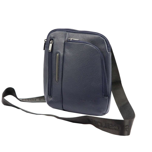 Vyriška mėlyna crossbody rankinė Pierre Cardin, ekologiška oda