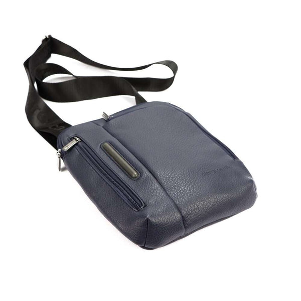 Vyriška mėlyna crossbody rankinė Pierre Cardin, ekologiška oda