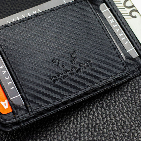 Vyriška plona piniginė, kortelių dėklas su RFID F02 carbon S19