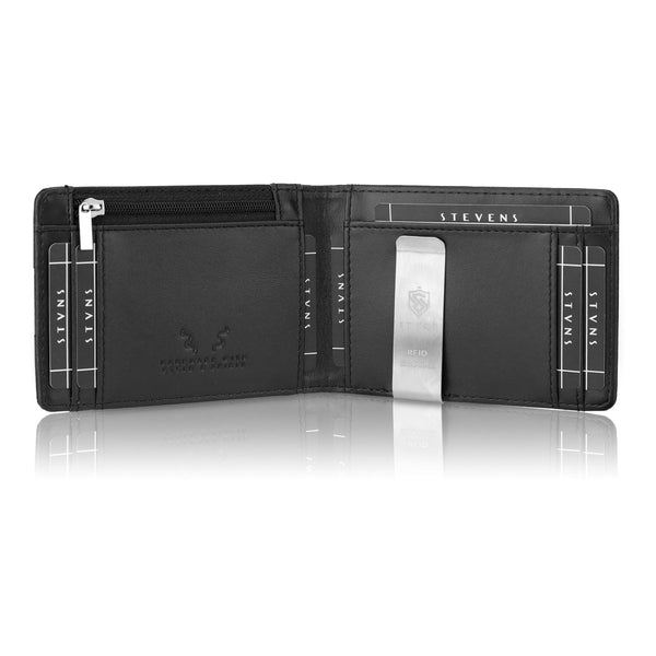 Vyriška plona piniginė, kortelių dėklas su RFID F02 leather S18